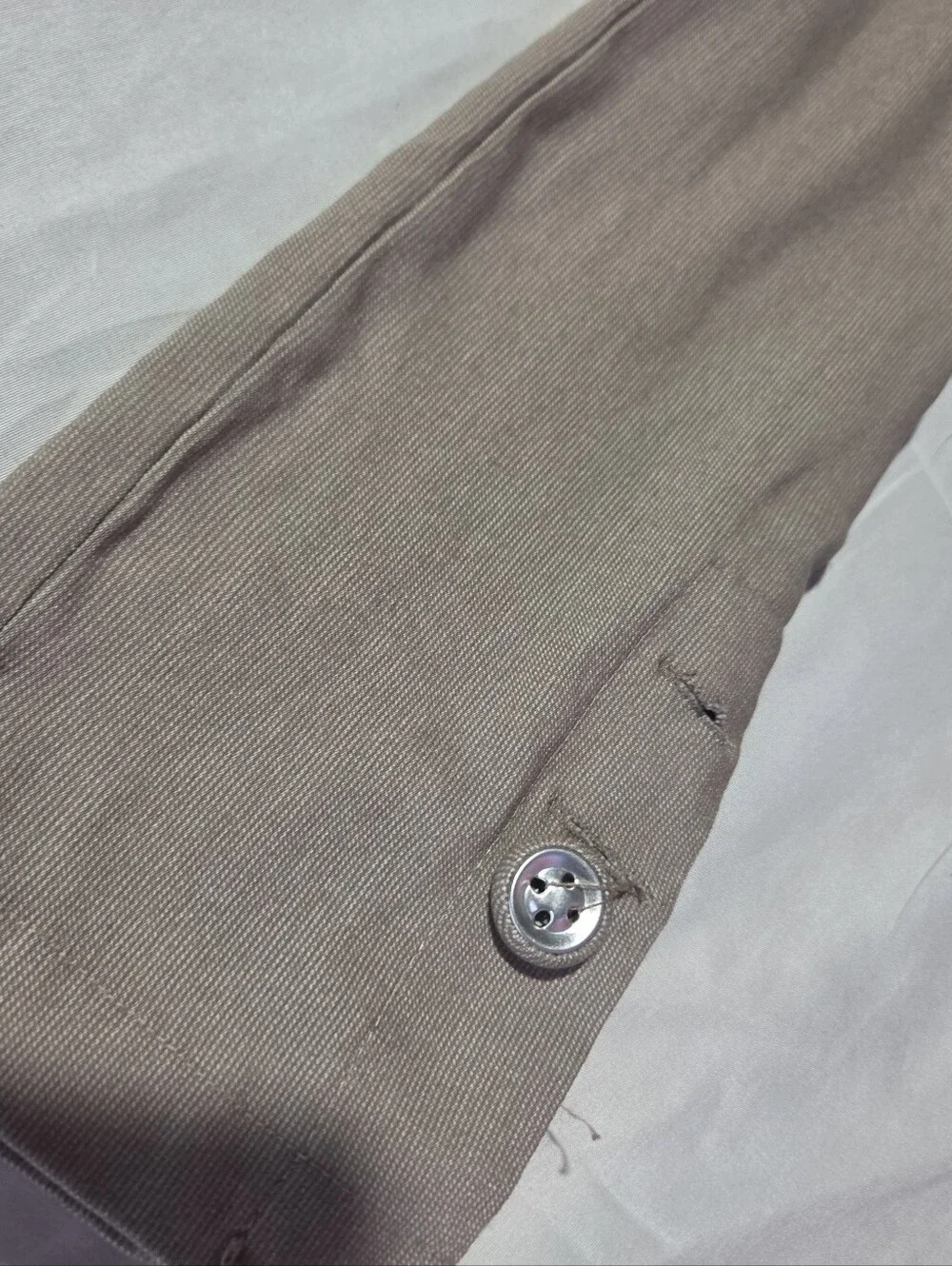 Lorena Vieira Neutral 2-Piece Set Beige Top & Slim Pants Petite S (Read Flaws)